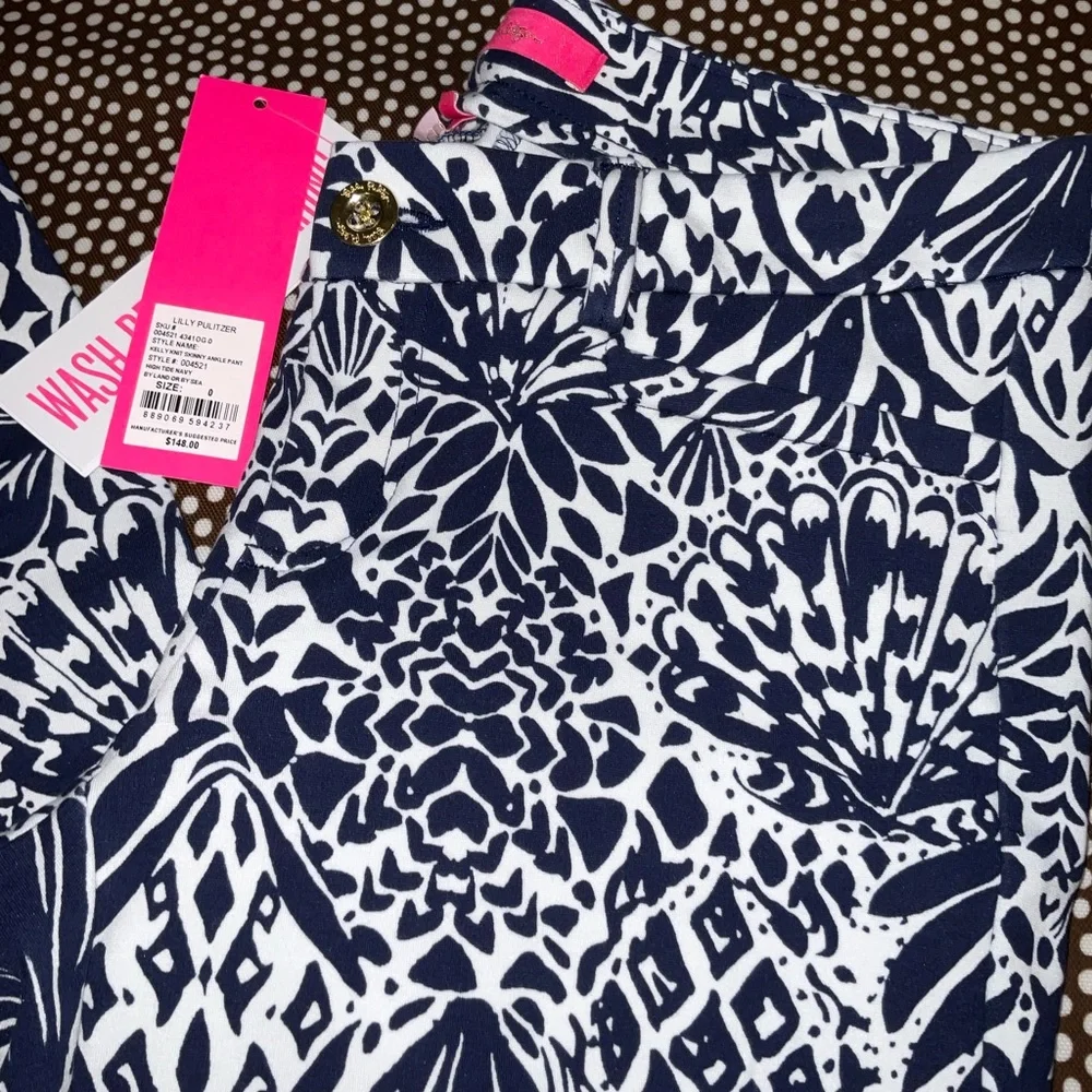 Lilly Pulitzer NWT Kelly Stretch Knit Ankle Pants $148 By Land or Sea Size 0,4 - Picture 5 of 16